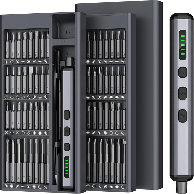 Tanso Mini Electric Screwdriver 3.7V, Cordless Screwdriver Set, Precision Electric Screwdrivers 72-in-1 Magnetic Bits, Rechargeable Portable Repair Tool Kit for Electronics Laptops Glasses Clocks - Image 1